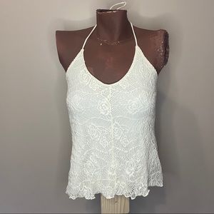 Women’s white lace halter top, size XS, Mudd brand